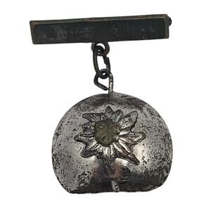Heidelberg Hat Lapel Bell Pin Metal German Edelweiss Flower Hiking Mountain VTG